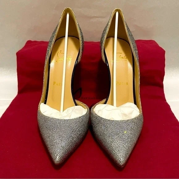 Christian Louboutin iconic ‘Iriza’ starburst discoball glitter Holo 100mm EU38 - Picture 2 of 10
